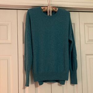 Tahari Women’s Cashmere Crewneck Sweater in Teal